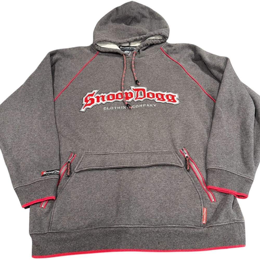 Snoop Dogg Clothing Company XL vintage hoodie sweatshirt Y2K gray red